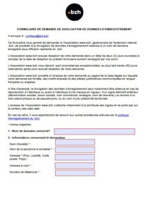 formulaire donnees