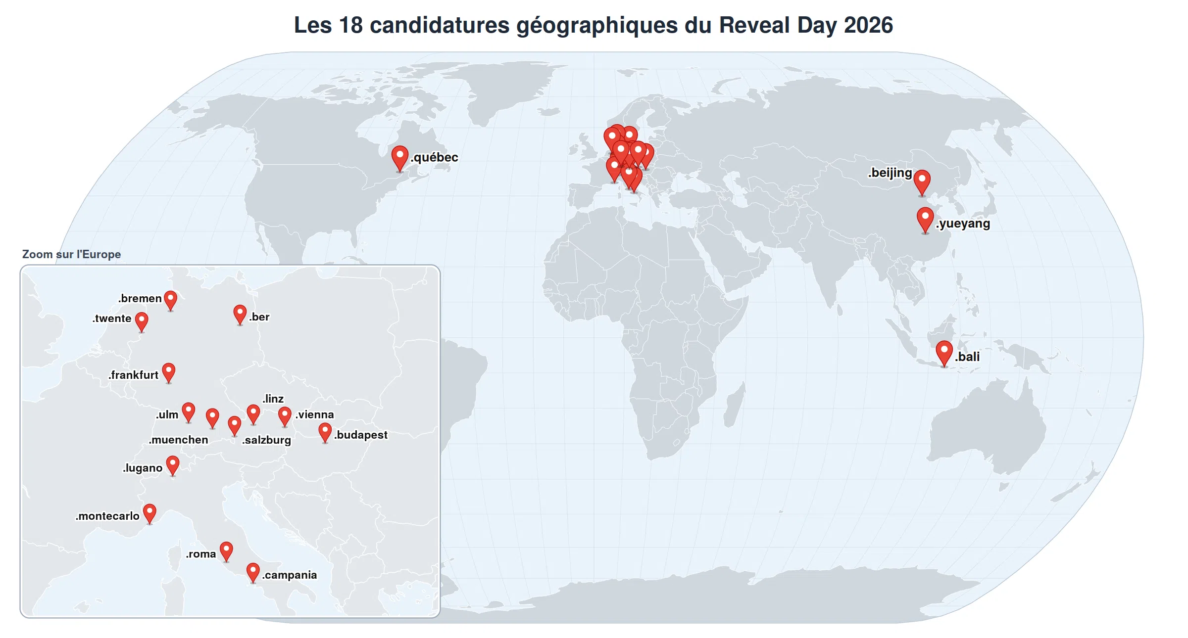 carte nouvelles extensions géographiques reveal day 2026